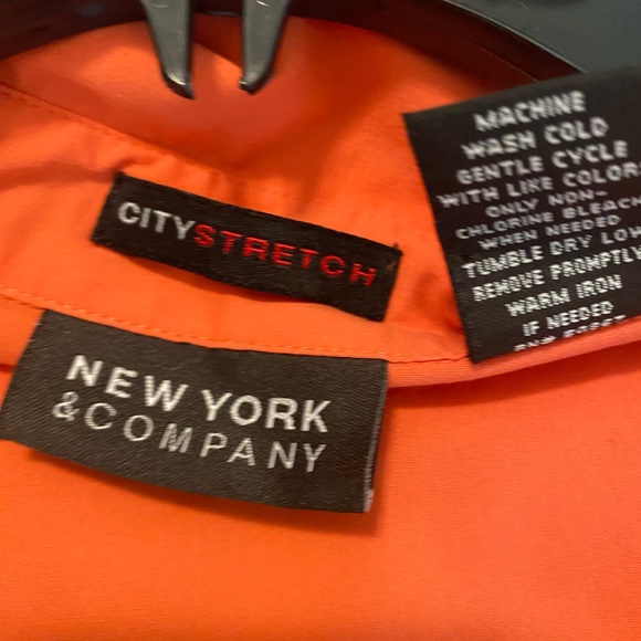 New York and company button down shirt size xl coral orange color - Picture 5 of 8